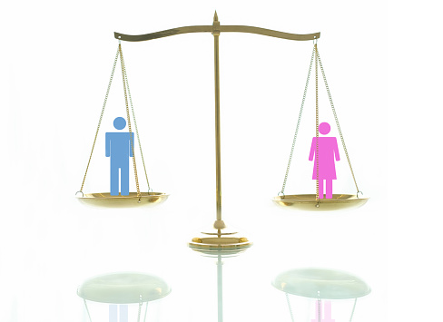Concept égalité homme femme - balance
